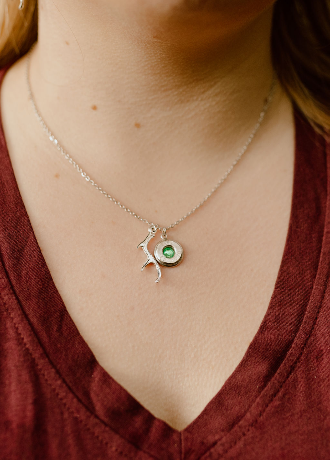 Bullet Antler Charm Necklace