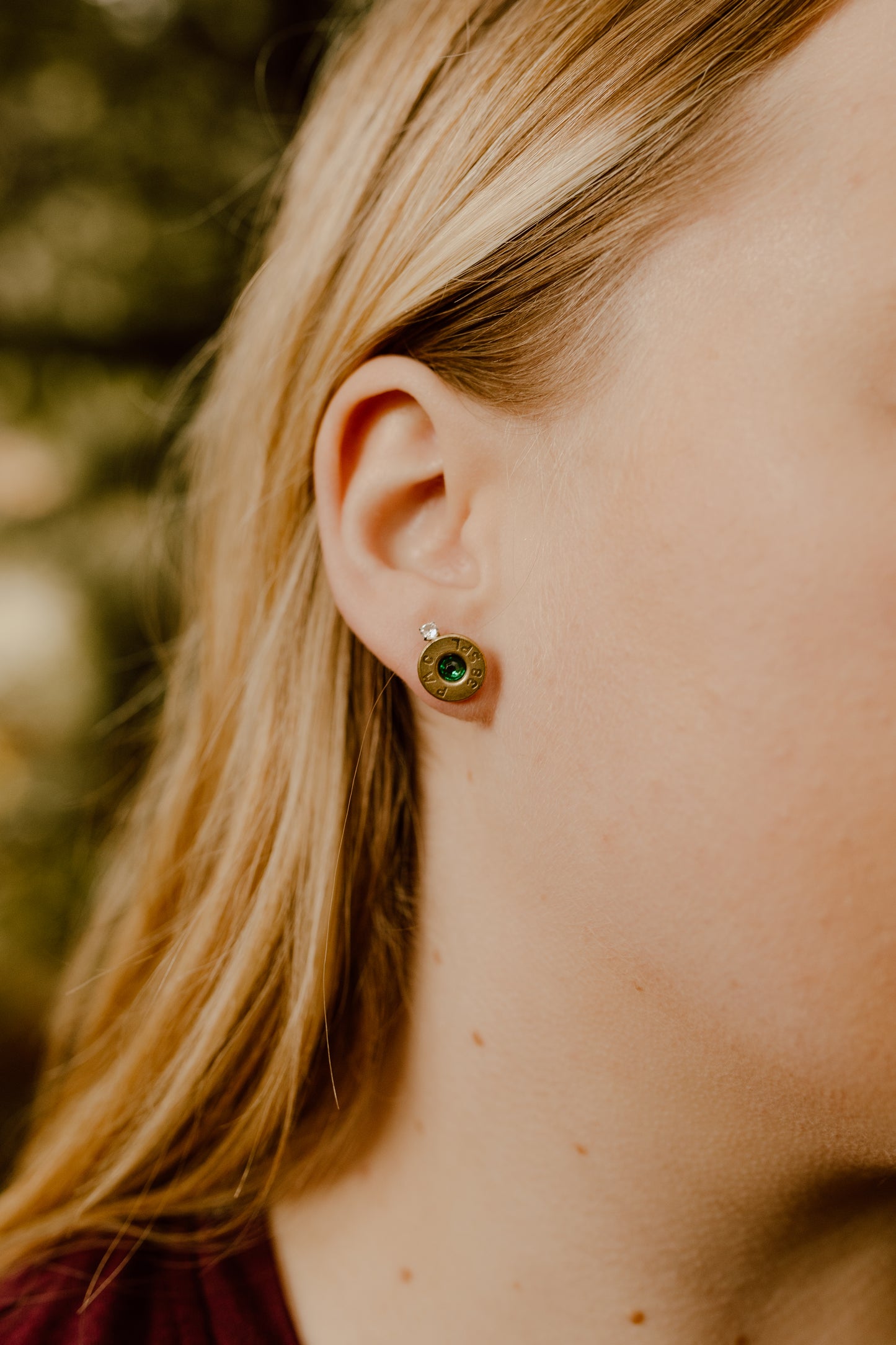 Bullet Stud Gold Earrings