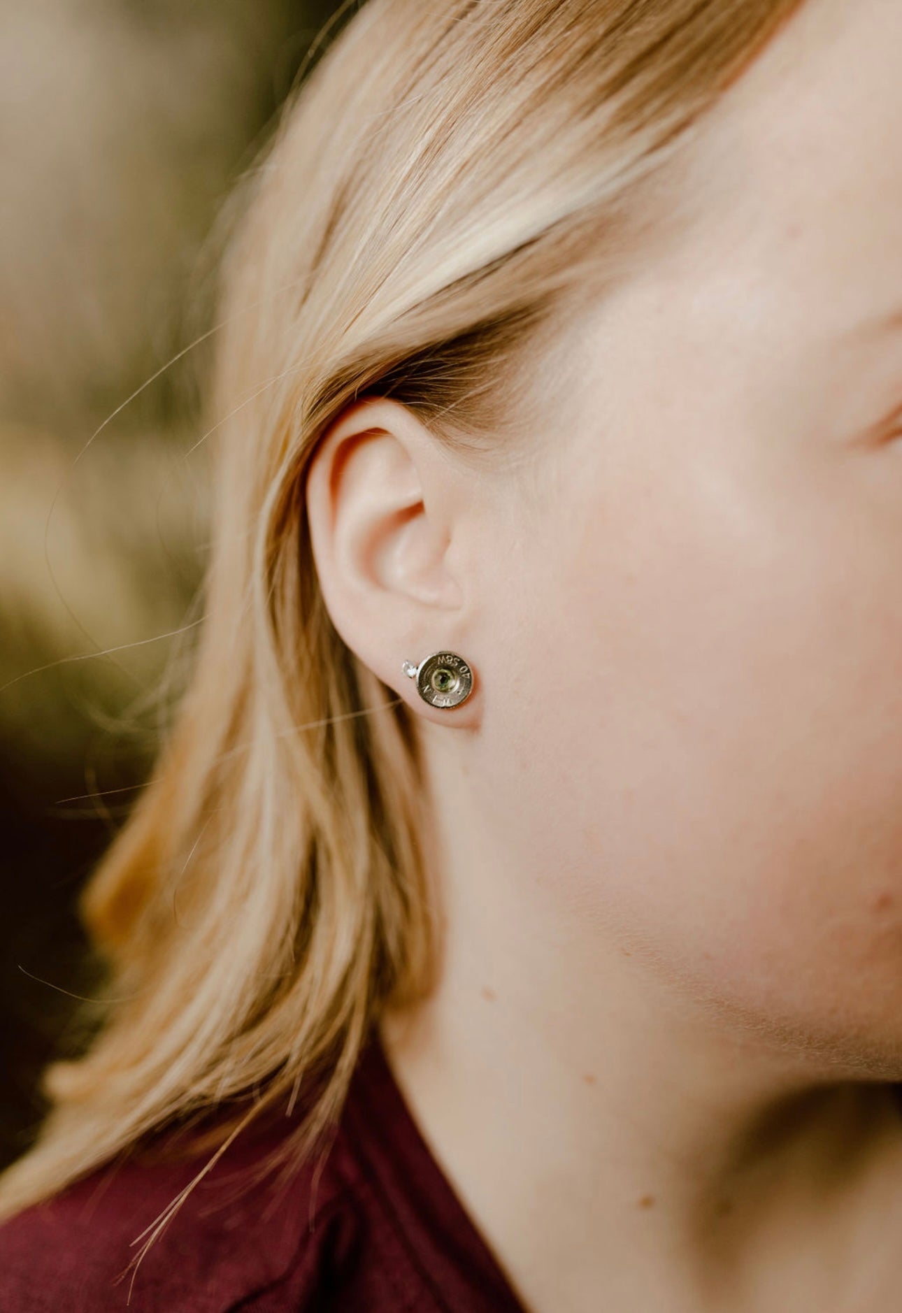 Bullet Stud Silver Earrings