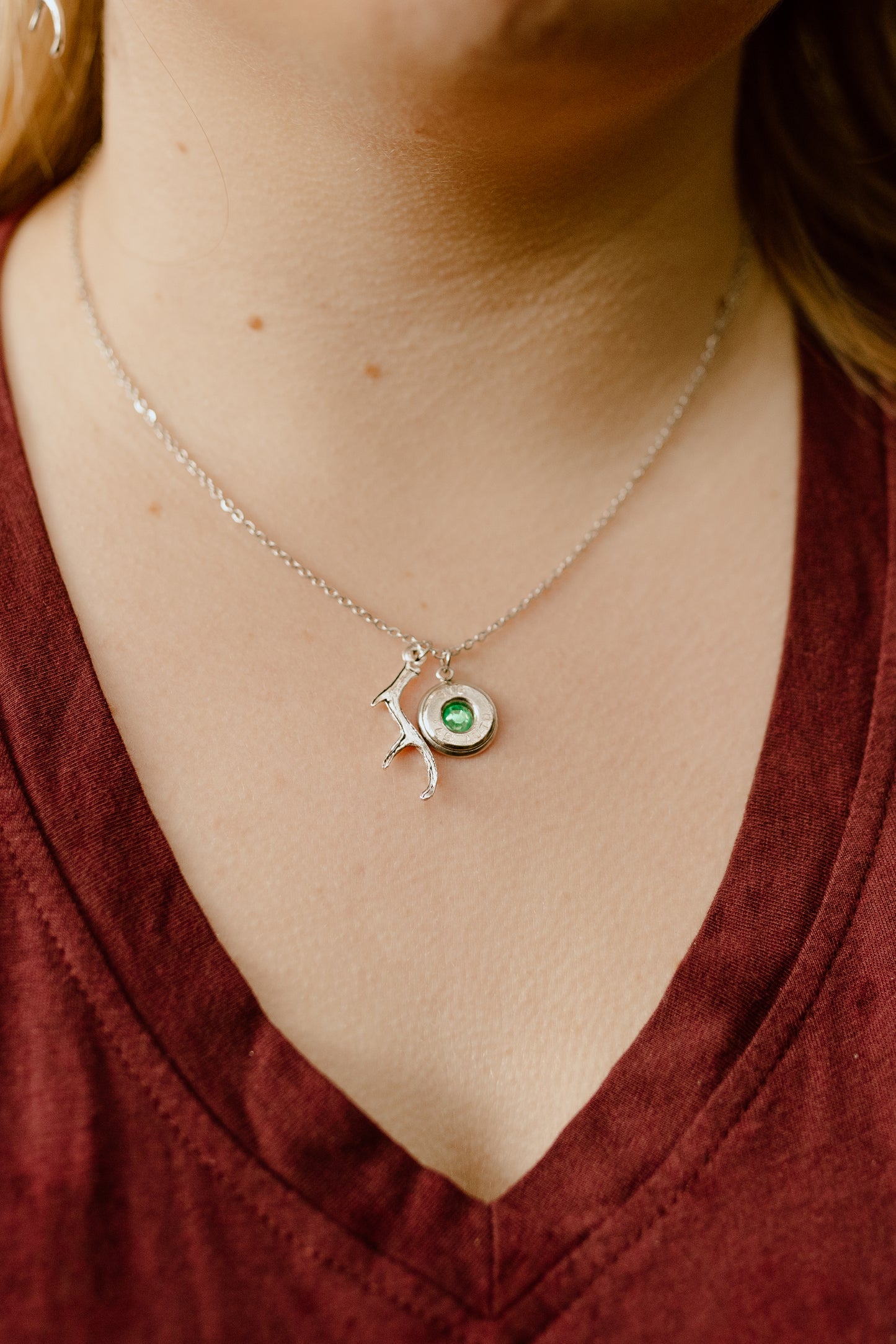 Antler Bullet Necklace and Earrings Set