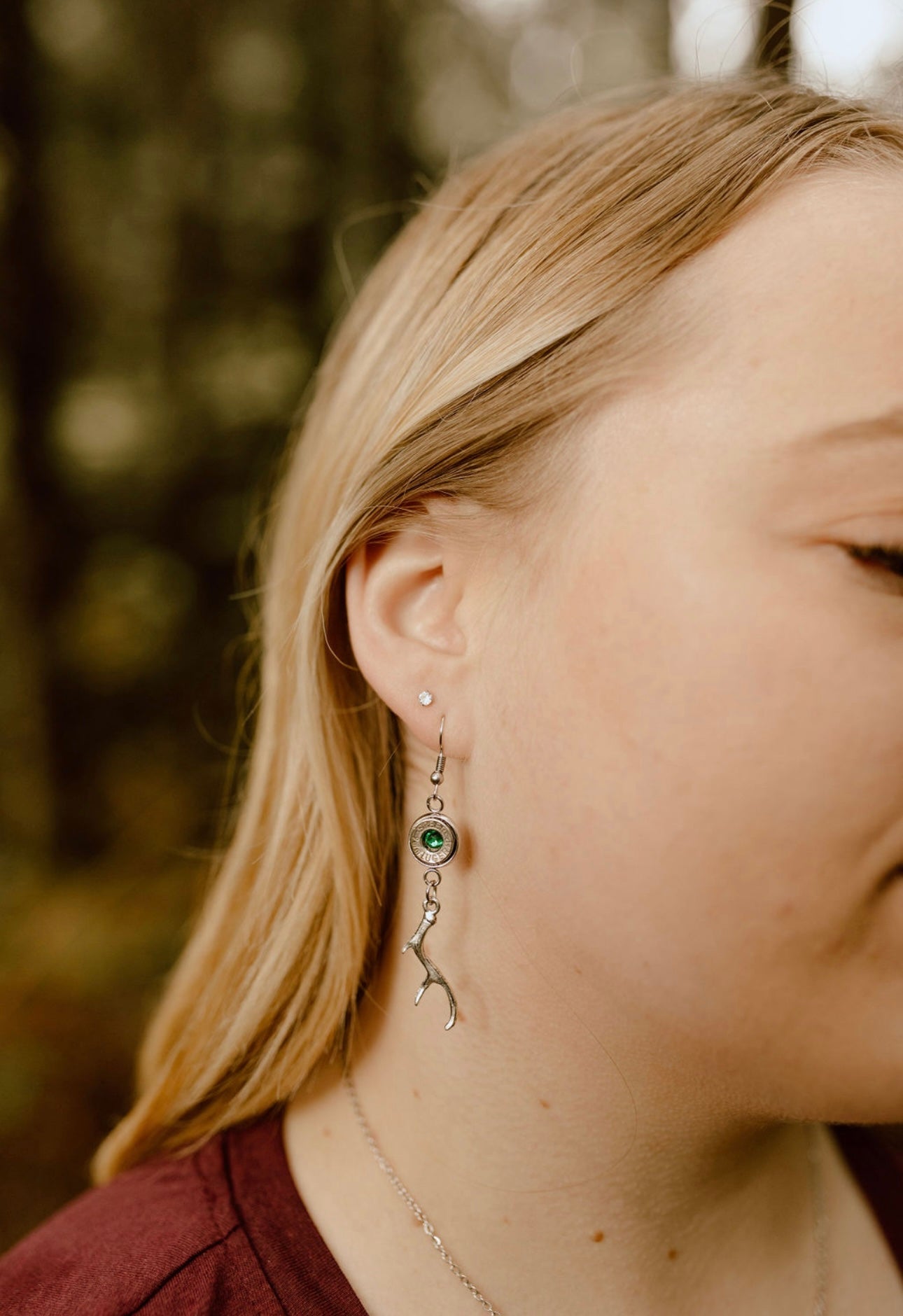 Bullet Antler Charm Earrings