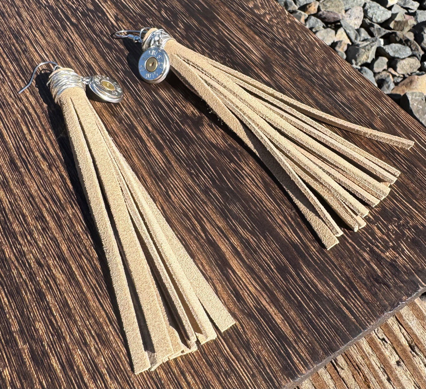 Leather Bullet Earrings