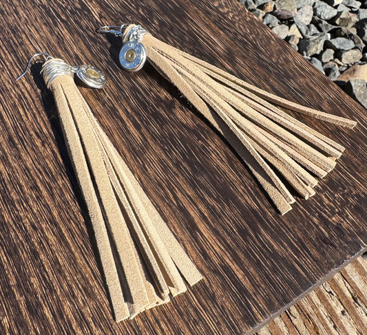 Leather Bullet Earrings